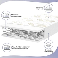 Rêve sur Moi 2-en-1 Respirant Crépuscule 5" Printemps Bobine Berceau et Enfant en bas Âge Lit Matelas avec Réversible Conception ,Modèle # BR-80