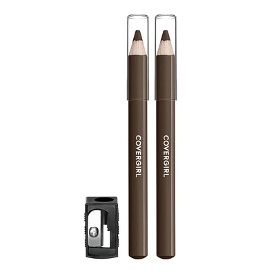 COVERGIRL Crayon à sourcils Easy Breezy Brow Fill + Define, taille-crayon inclus, formule longue durée, très pigmentée et facile à estomper, 100% Sans Cruauté Taille-crayon inclus