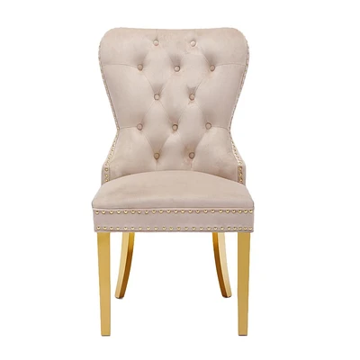 Canadian Alisha Beige Golden Legs Dining Chair