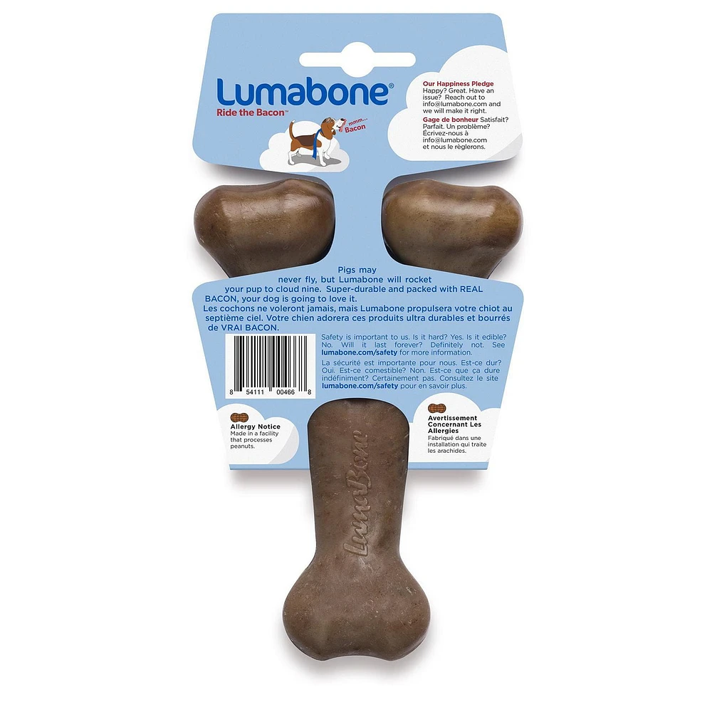 Lumabone Bacon-Flavored Wishbone Dog Chew Toy, Small, Durable dog chew toy