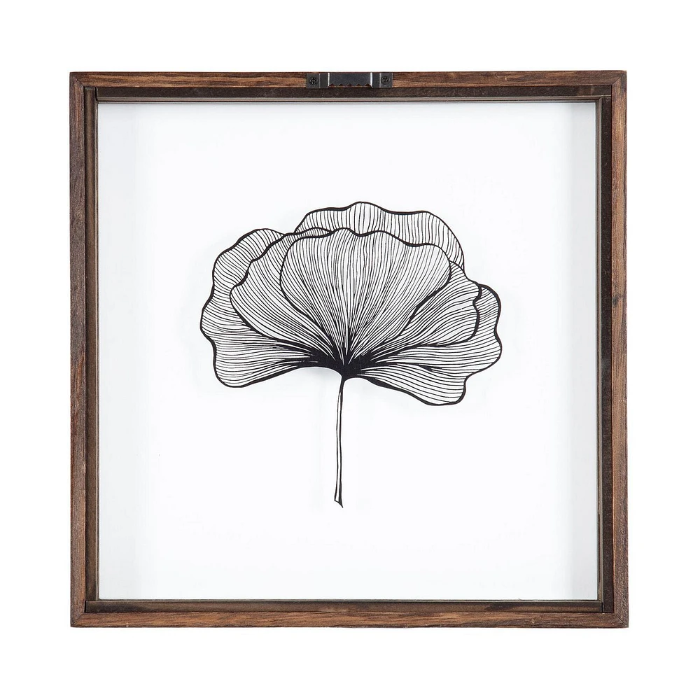 Uniek DesignOvation Flutters Framed Botanical Printed Glass Art 1 