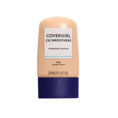 COVERGIRL Fond de teint hydratant Smoothers, sans huile, n'obstrue pas les pores, 11 heures d'hydratation, convient aux peaux sensibles, 100% Sans Cruauté Couvrance hydratante