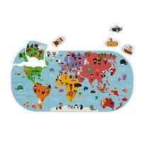 Janod - Carte des Explorateurs de Bain - 28 Pièces en Mousse Flottantes - Puzzle de Bain pour Tout-Petits - Dès 3 Ans - J04719