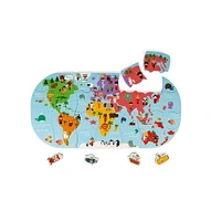 Janod - Carte des Explorateurs de Bain - 28 Pièces en Mousse Flottantes - Puzzle de Bain pour Tout-Petits - Dès 3 Ans - J04719