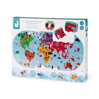 Janod - Carte des Explorateurs de Bain - 28 Pièces en Mousse Flottantes - Puzzle de Bain pour Tout-Petits - Dès 3 Ans - J04719