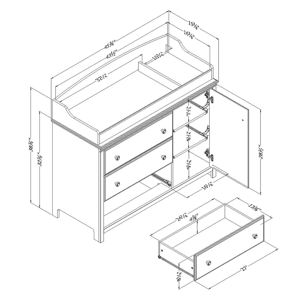 South Shore, Catimini collection, Changing Table with Station