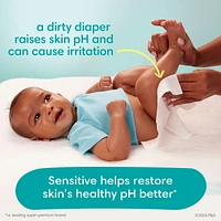 Lingettes pour bébés Pampers Sensitive, éprouvées en clinique, à base d’eau, hypoallergéniques et non parfumées, total de 1008 lingettes pour bébés (12X emballages rabattables)