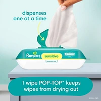 Lingettes pour bébés Pampers Sensitive, éprouvées en clinique, à base d’eau, hypoallergéniques et non parfumées, total de 1008 lingettes pour bébés (12X emballages rabattables)