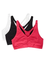 Fruit of the Loom Women's 3-Pack Built-Up Sports Bra, Sizes 34, 36, 38, 40, 42