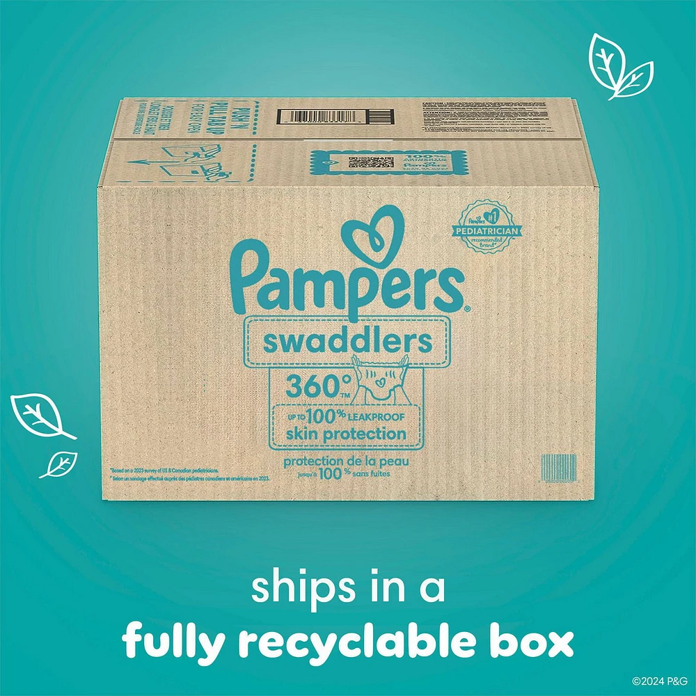 Pampers Swaddlers 360 Pull-On Diapers, Size 3 to 6 (16-35+ lbs), for up to 100% Leakproof Skin Protection