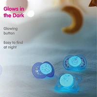 MAM Nuit - Sucette de silicone, 6 mois+, Brille dans le nuit, 2 PK MAM Nuit Suce, 6 mois et plus - paquet de 2