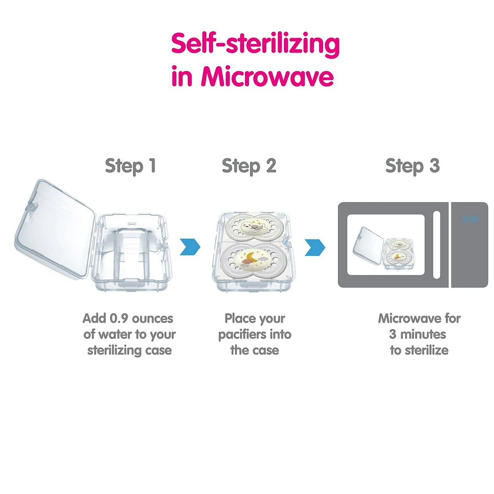 MAM Nuit - Sucette de silicone, 6 mois+, Brille dans le nuit, 2 PK MAM Nuit Suce, 6 mois et plus - paquet de 2