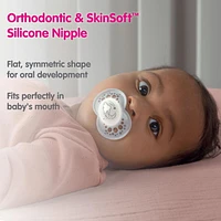 MAM Nuit - Sucette de silicone, 6 mois+, Brille dans le nuit, 2 PK MAM Nuit Suce, 6 mois et plus - paquet de 2