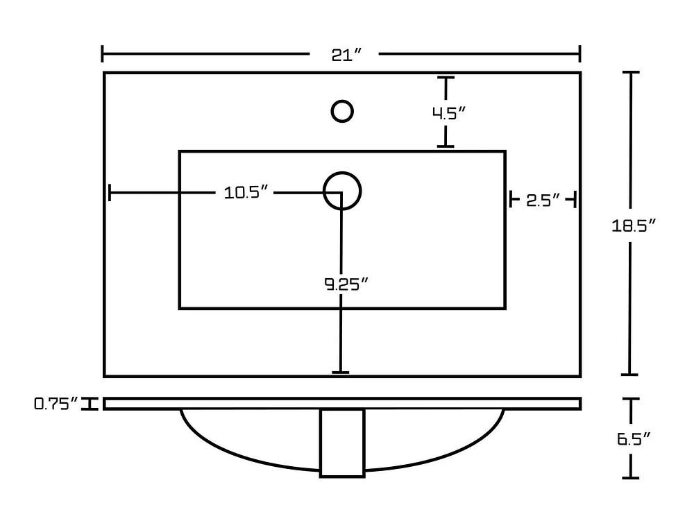 American Imaginations21-in. W Ceramic Top Set AI-22286