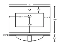 American Imaginations21-in. W Ceramic Top Set AI-22286
