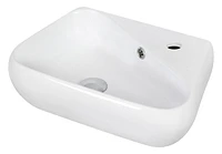 American Imaginations -in. W Wall Mount White Bathroom Vessel Sink Set For 1 Hole Center Faucet AI