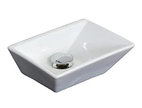 American Imaginations -in. W Above Counter White Bathroom Vessel Sink Set For Deck Mount Drilling AI