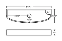 American Imaginations -in. W Above Counter White Bathroom Vessel Sink Set For 1 Hole Right Faucet AI