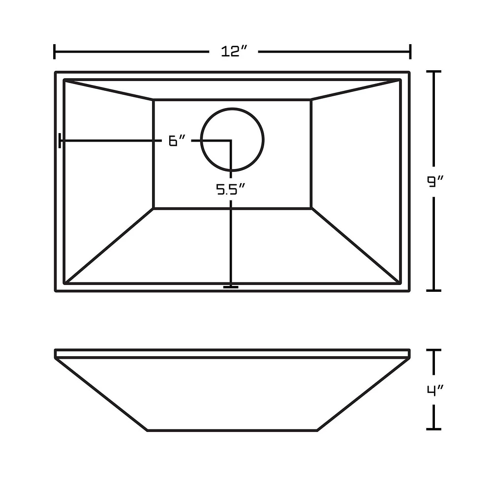 American Imaginations -in. W Above Counter White Bathroom Vessel Sink Set For Deck Mount Drilling AI