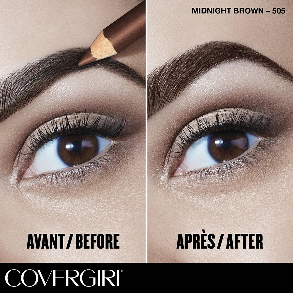 COVERGIRL Easy Breezy Brow Fill + Define Brow Pencil, Sharpener Included, Long-Lasting, Deeply Pigmented, Blendable Formula, 100% Cruelty-Free, Sharpener Included