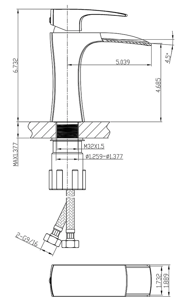 American Imaginations -in. W Above Counter White Bathroom Vessel Sink Set For 1 Hole Center Faucet AI