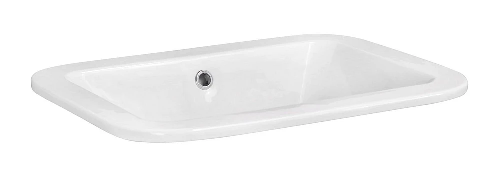 American Imaginations 21.75-in. W Undermount White Bathroom Vessel Sink Set For Deck Mount Drilling AI-22479