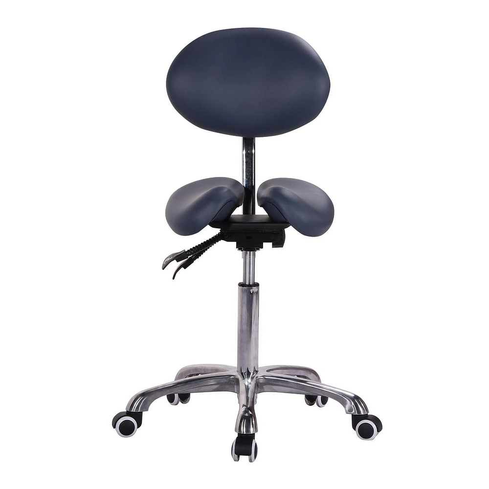 Master Massage Berkeley Ergonomic Split Seat Style Backrest Saddle Stool with Two Tilting option Royal Blue