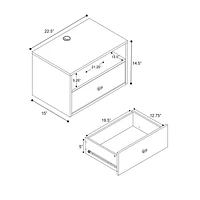 Prepac Table de chevet murale