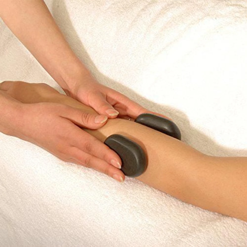 Master Massage 50 Piece Hot Stone Set for a full body massage Black Lava vocano Basalt Rock