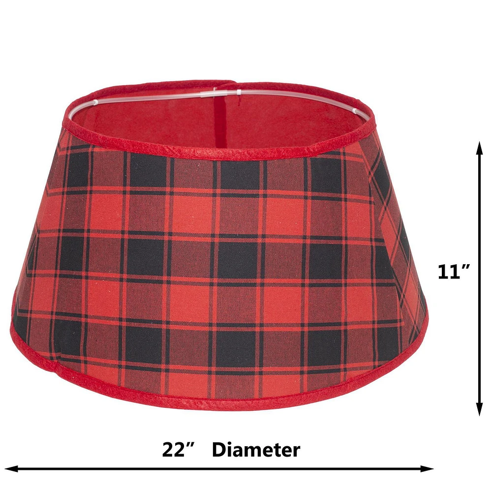 Holiday Time Plaid Stand Band™ Tree Stand Collar, Red