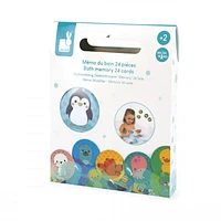 Janod • Jeu de Mémoire pour le Bain pour Tout-Petits et Enfants • 24 Cartes en Mousse • Âge 2-4 Ans • Dextérité et Mémoire • J04714
