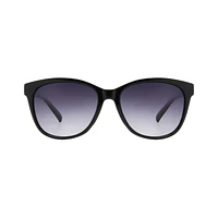 Lunettes de soleil œil de chat polarisées noires pour femme Time & Tru