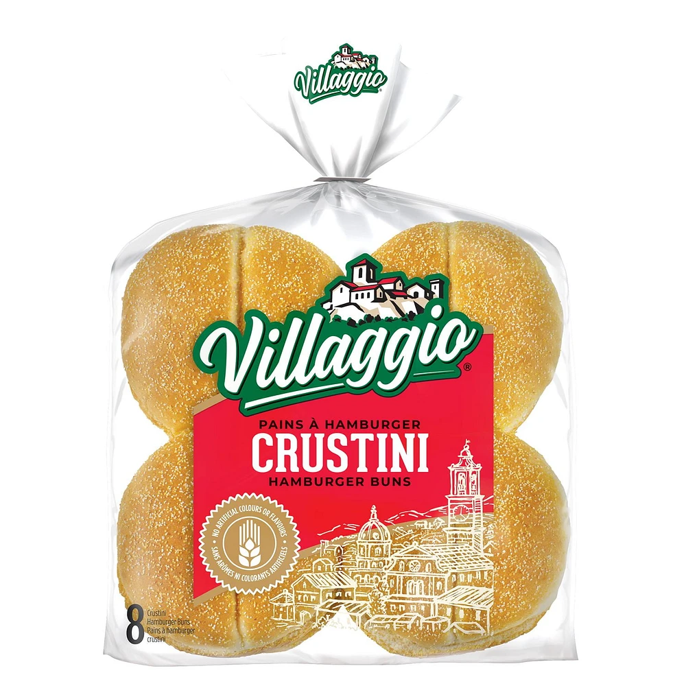 Villaggio® Crustini Hamburger Buns, Pack of 8