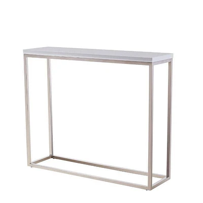 Orinoco White MDF Console Table with Chromed Steel Base