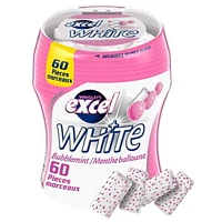 EXCEL White Bubblemint, Teeth Whitening Sugar Free Chewing Gum, 60 Pieces, 1 Bottle, 1 Bottle, 60 pellets