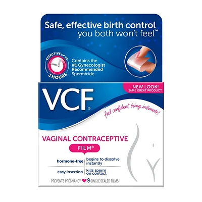 VCF Vaginal Contraceptive Film, 9 single sealed films