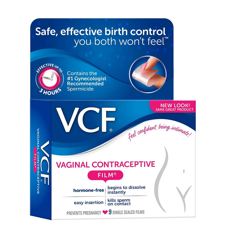 VCF Vaginal Contraceptive Film, 9 single sealed films