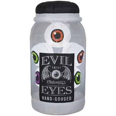 Halloween Inflatable Jar of Evil Eyes with Flashing Lights