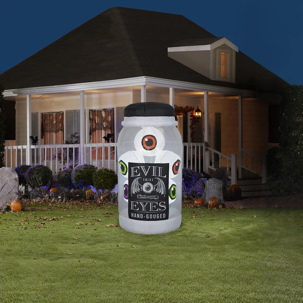 Halloween Inflatable Jar of Evil Eyes with Flashing Lights