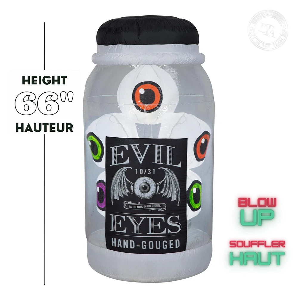 Halloween Inflatable Jar of Evil Eyes with Flashing Lights