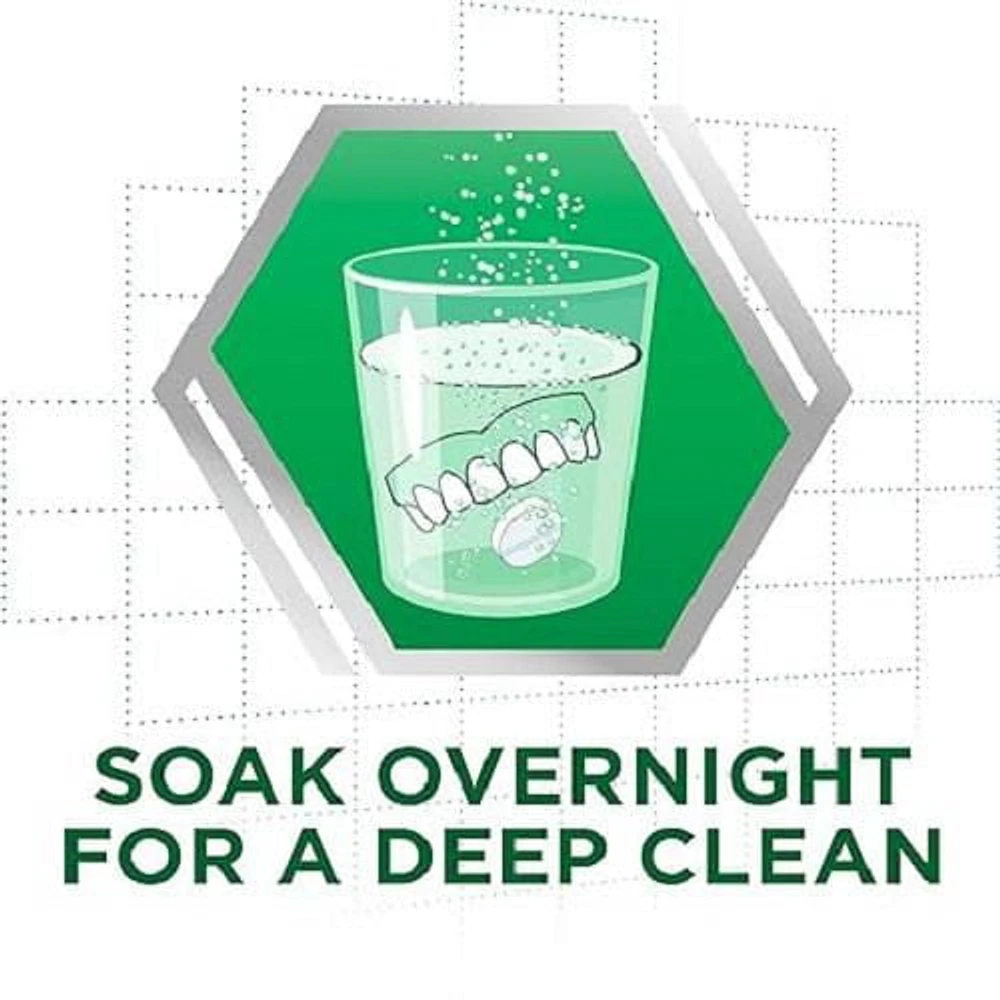 Polident Overnight Daily Denture Cleanser, 96 tabs Triple Mint Fresh