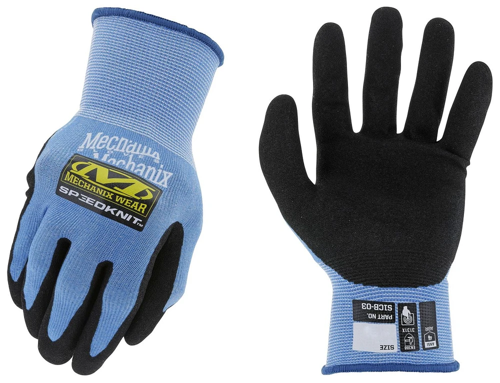 Mechanix Wear SpeedKnit™ CoolMax® Grip Work Gloves (Small/Medium, Blue), Grip