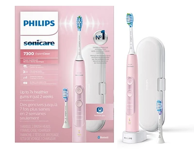 Philips Sonicare ExpertClean 7300 Brosse à Dents Électrique avec Bluetooth & Étui de Transport, HX9610/18, Rose