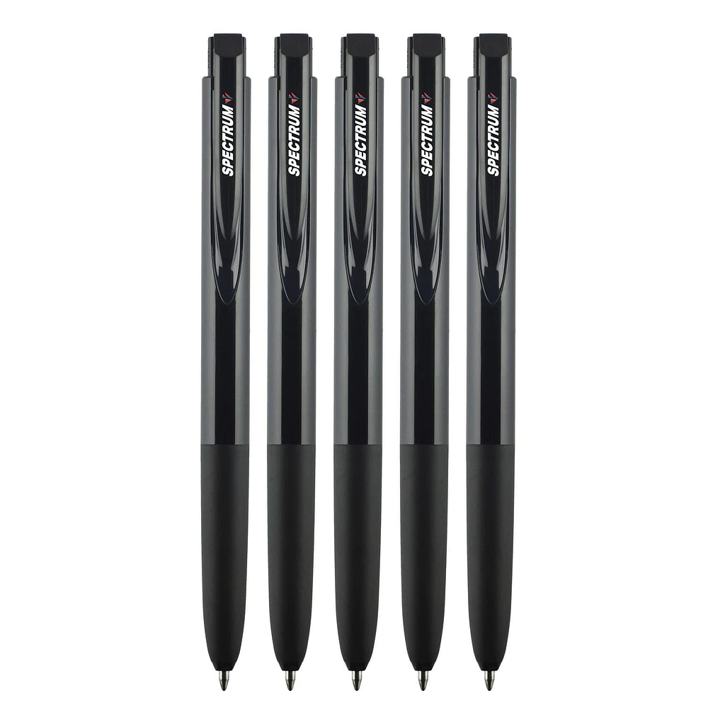 uni® Spectrum Retractable Gel Pens, Medium Point (0.7mm), Black Ink, 3 Pack, Spectrum Gel Pens 3pk Black