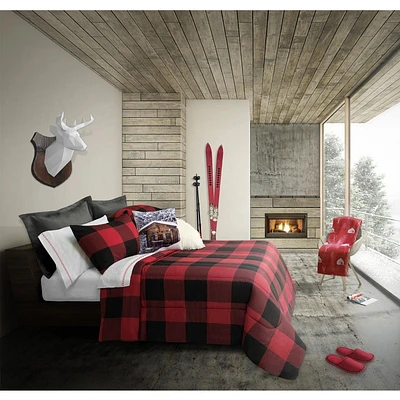 Safdie & Co. Comforter Set 2PC T Buffalo Plaid Lux Red/Black