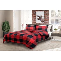 Safdie & Co. Comforter Set 2PC T Buffalo Plaid Lux Red/Black