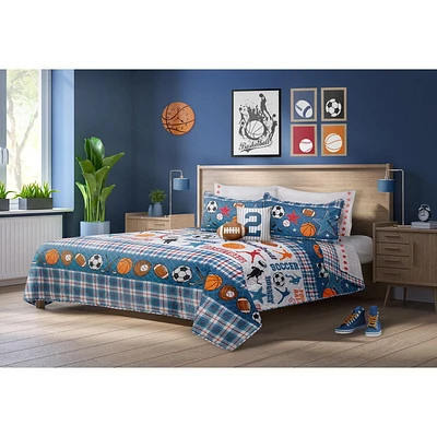 Safdie & Co. Quilt 3PC Set DQ All Star Blue