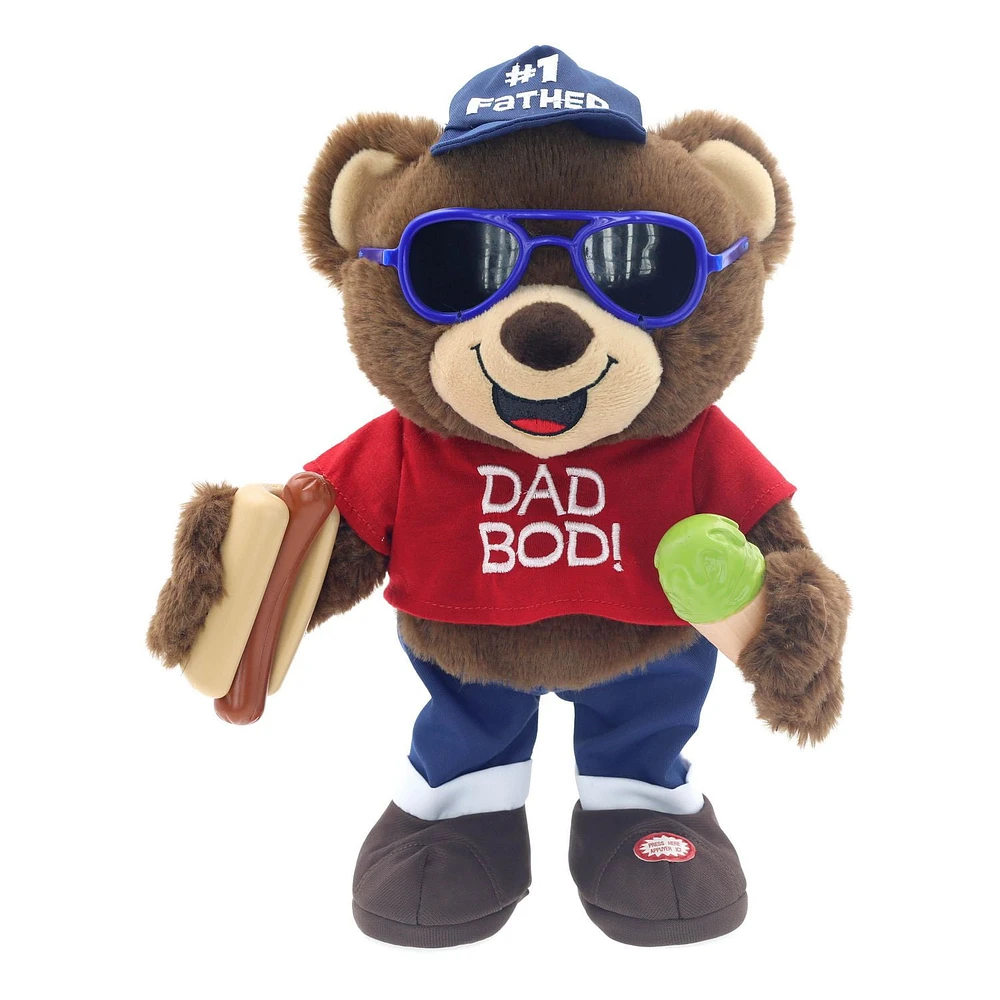 Way To Celebrate Father’s Day 14.5-Inch Animated Plush Bear, Dad Bod