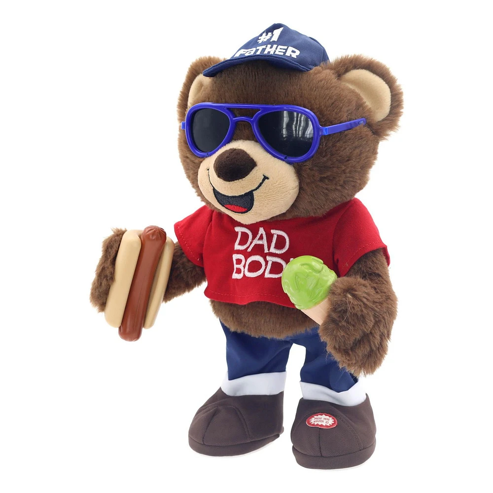 Way To Celebrate Father’s Day 14.5-Inch Animated Plush Bear, Dad Bod