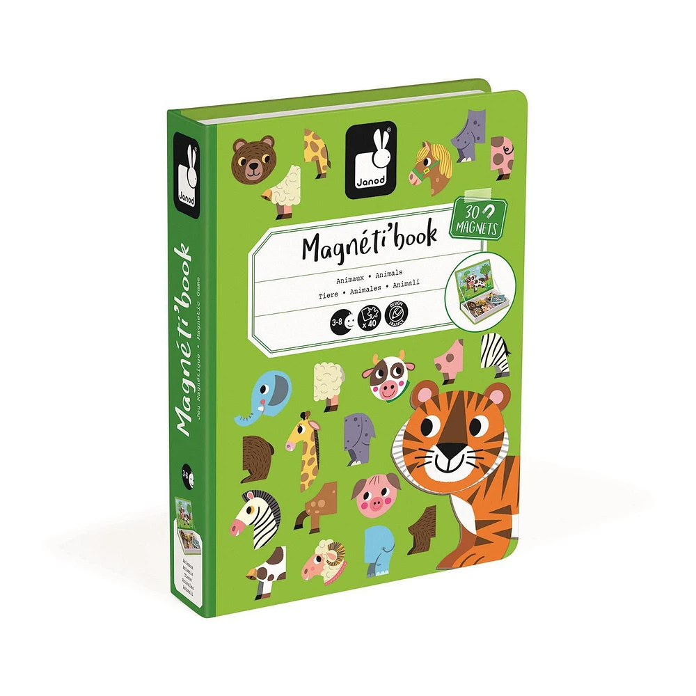 Janod • Animals Magneti’book • 3 to 8 years • Educational Magnetic Games Toy for Kids Toddler Children • J02723